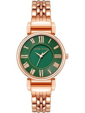 Anne Klein Women's Bracelet Watch, Rose Gold/Green